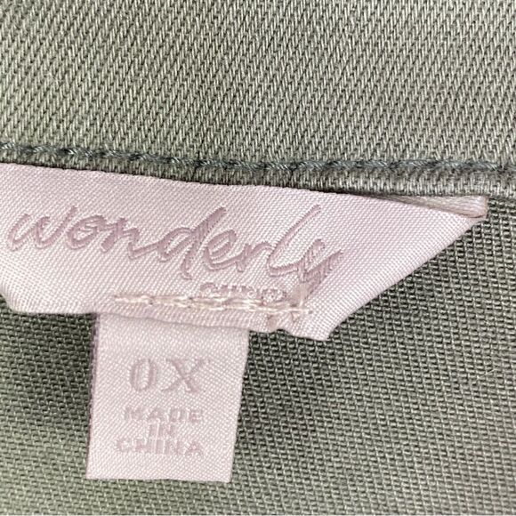 Wonderly Curvy Embroidered Back Twill Army Jacket Green 12W - Picture 12 of 16